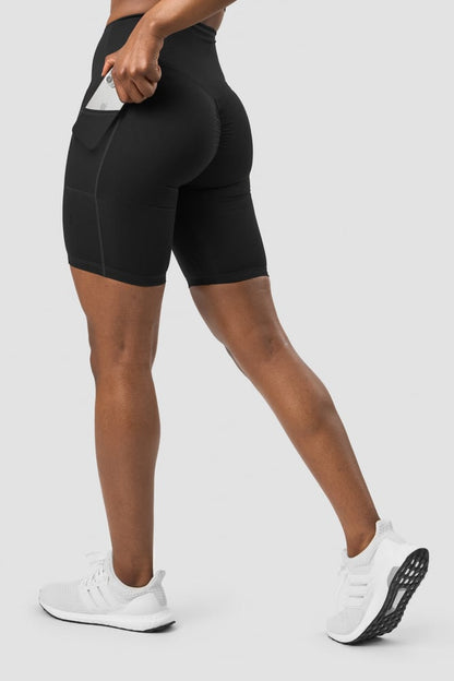 scrunch pocket biker shorts black wmn