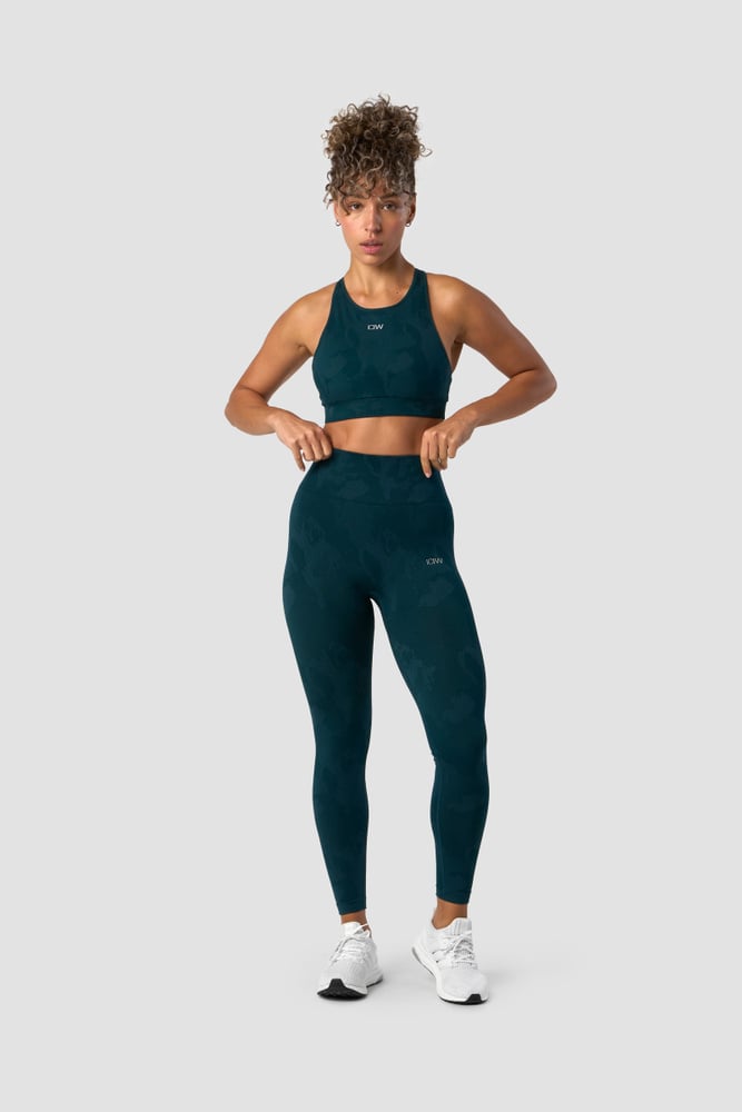 camo seamless sports bra dk teal