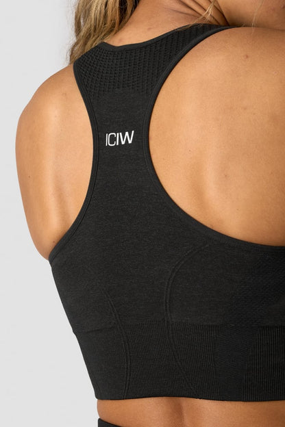 soft seamless sports bra black