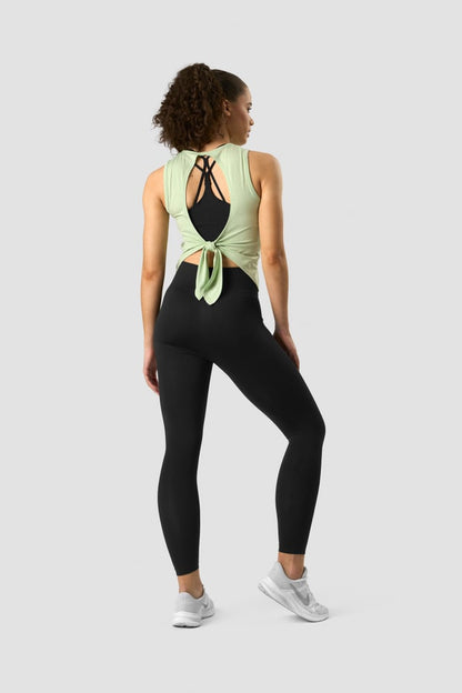 empowering open back tank spring green