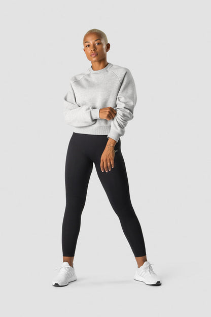 everyday cropped crewneck light grey melange