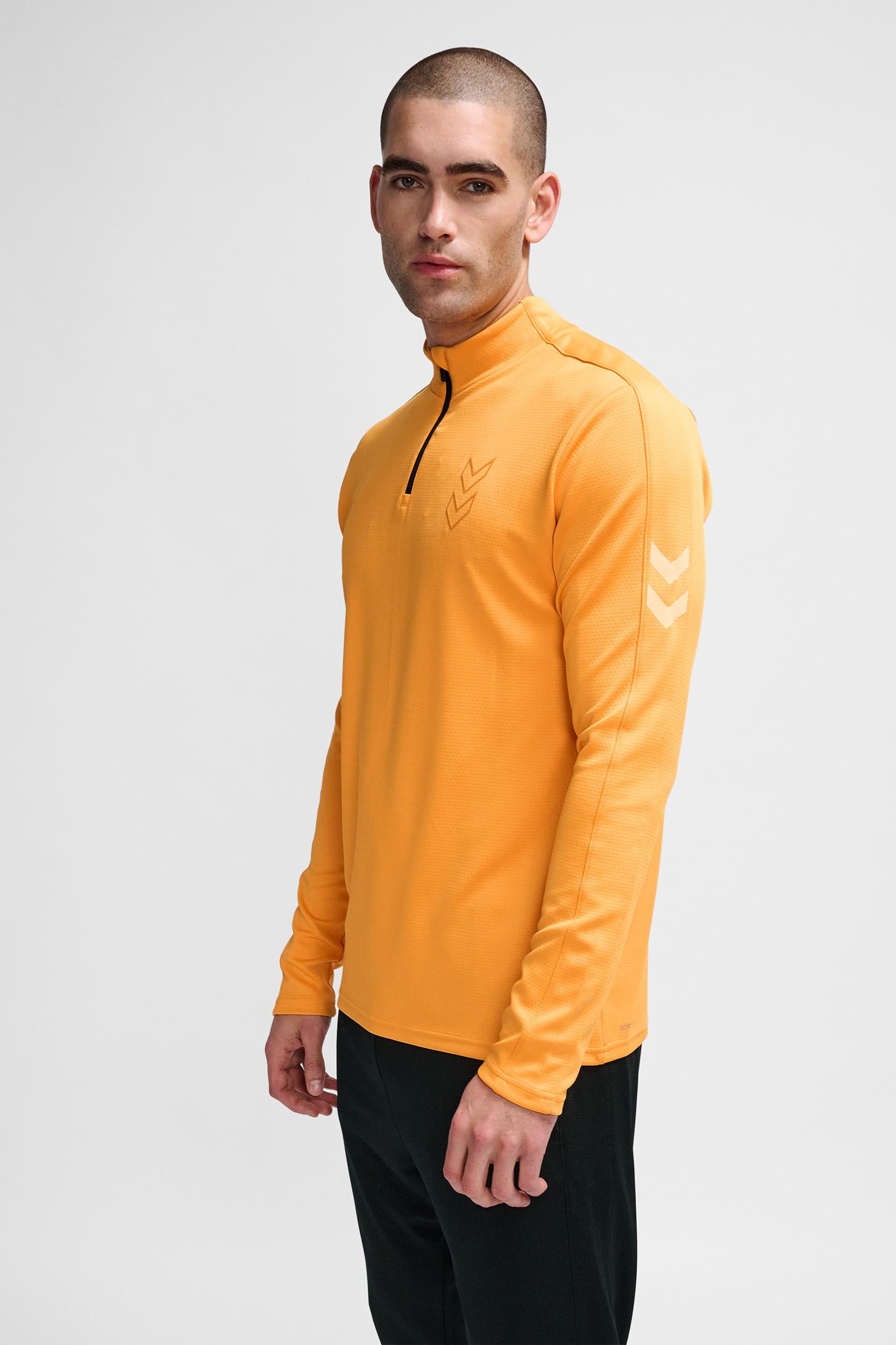 HUMMEL - Hmlactive Pl Half Zip - Blazing Orange