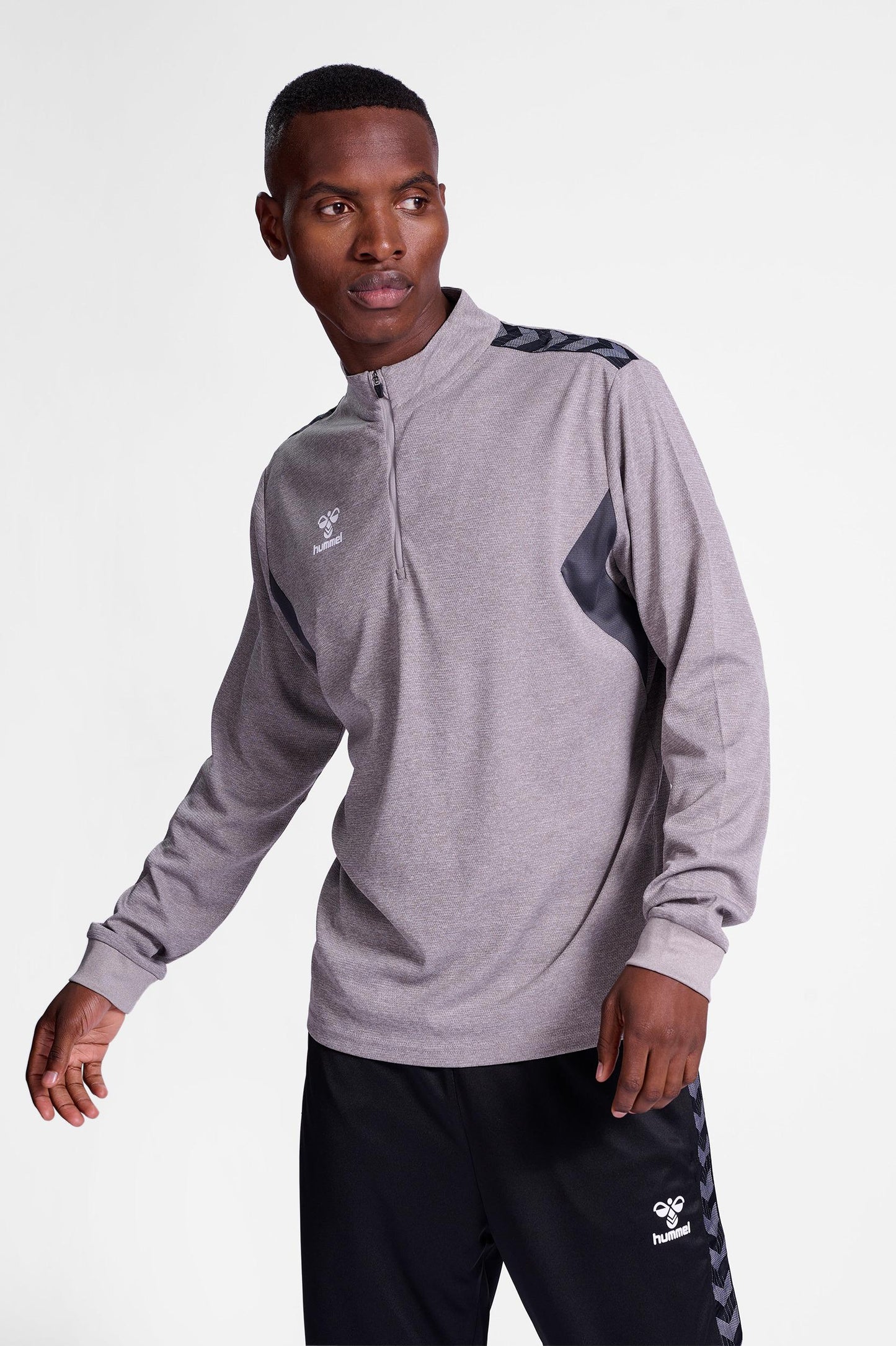 HUMMEL - Hmlauthentic Half Zip Sweat - Grey Melange