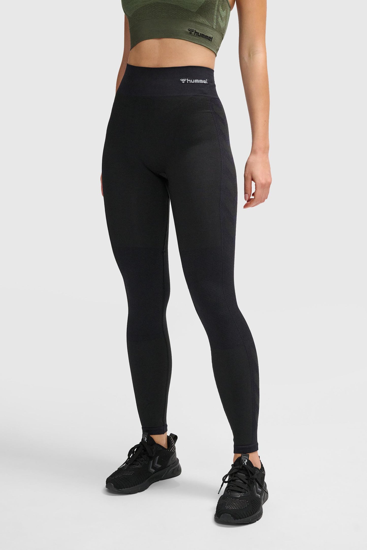 HUMMEL - Hmlclea Seamless Mid Waist Tights - Black Melange