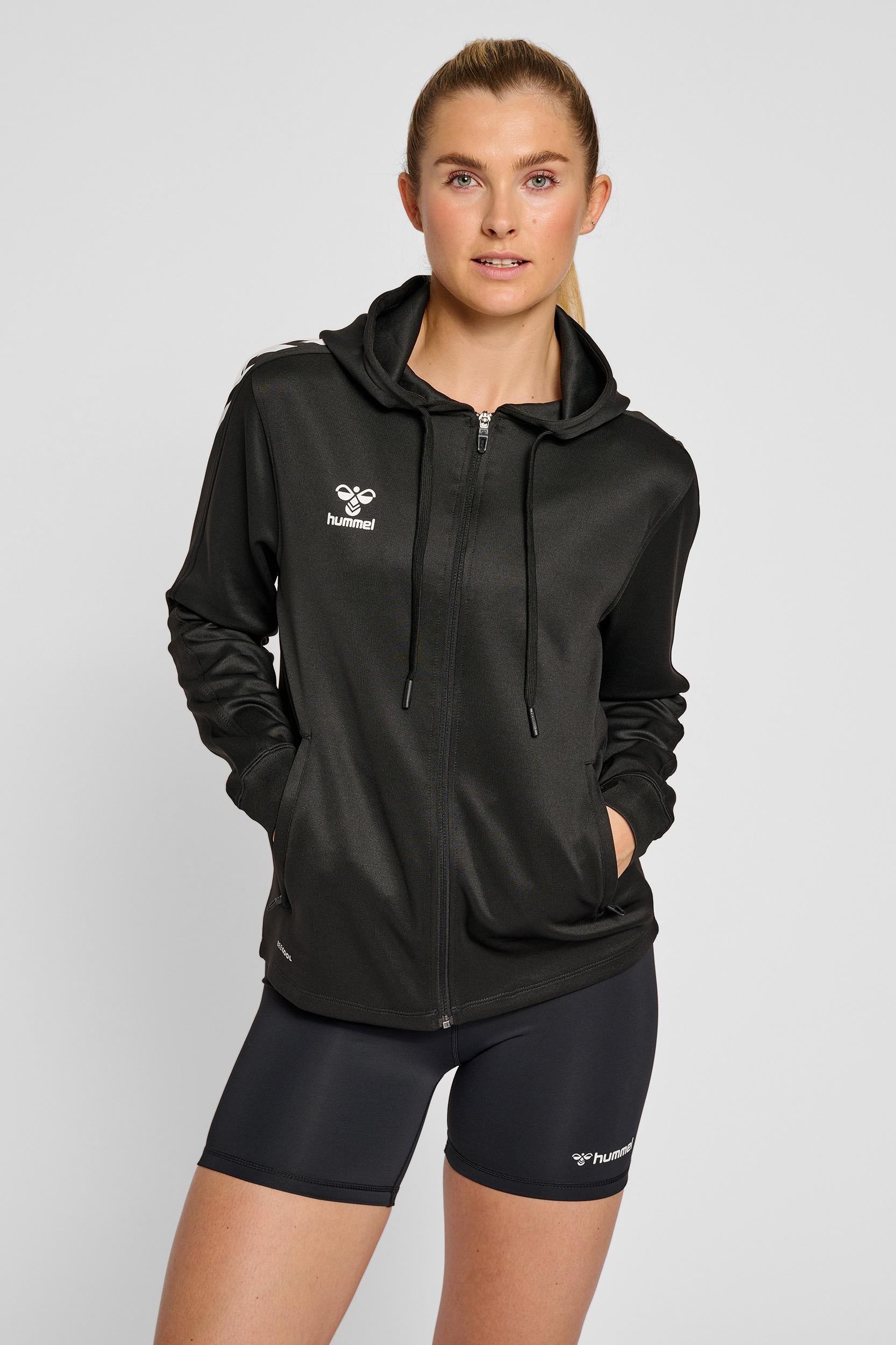 HUMMEL - Hmlcore Xk Poly Zip Hood Sweat Woma - Black