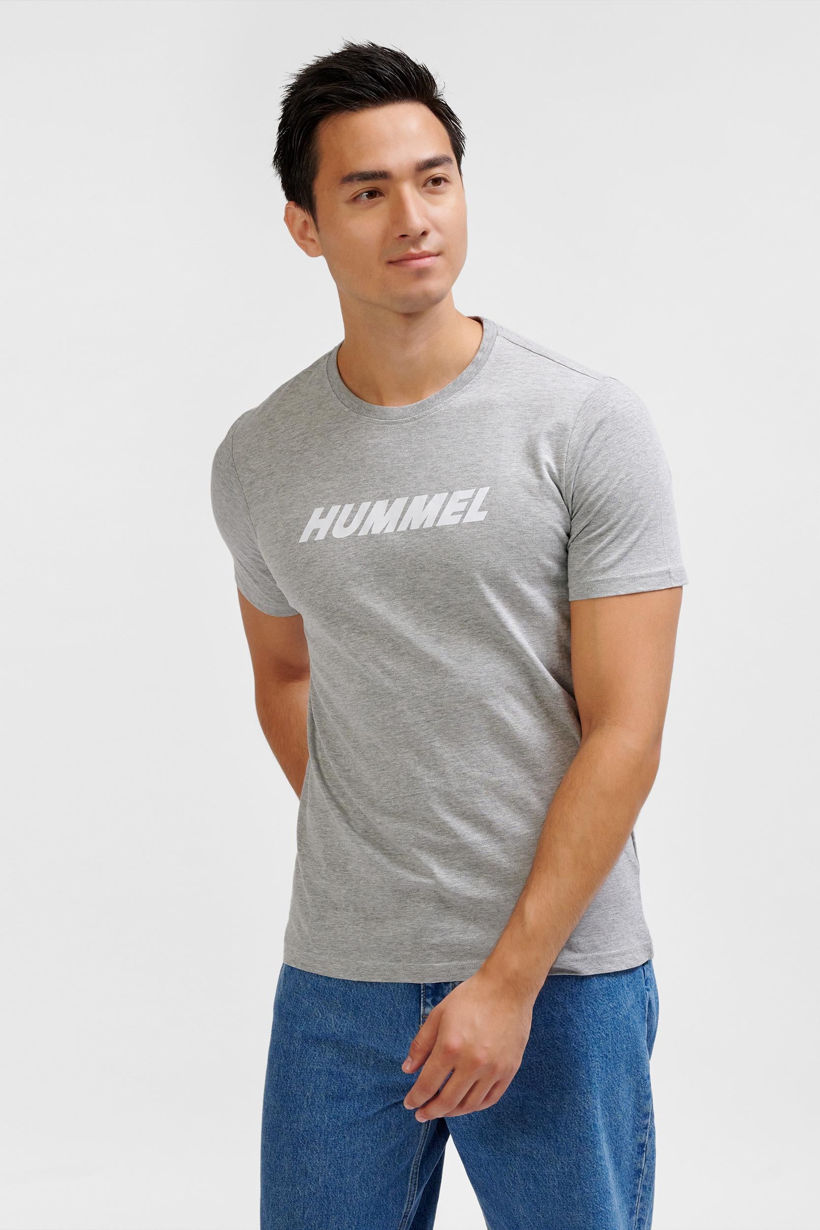 HUMMEL - Hmlelemental Logo Cotton Tee - Grey Melange