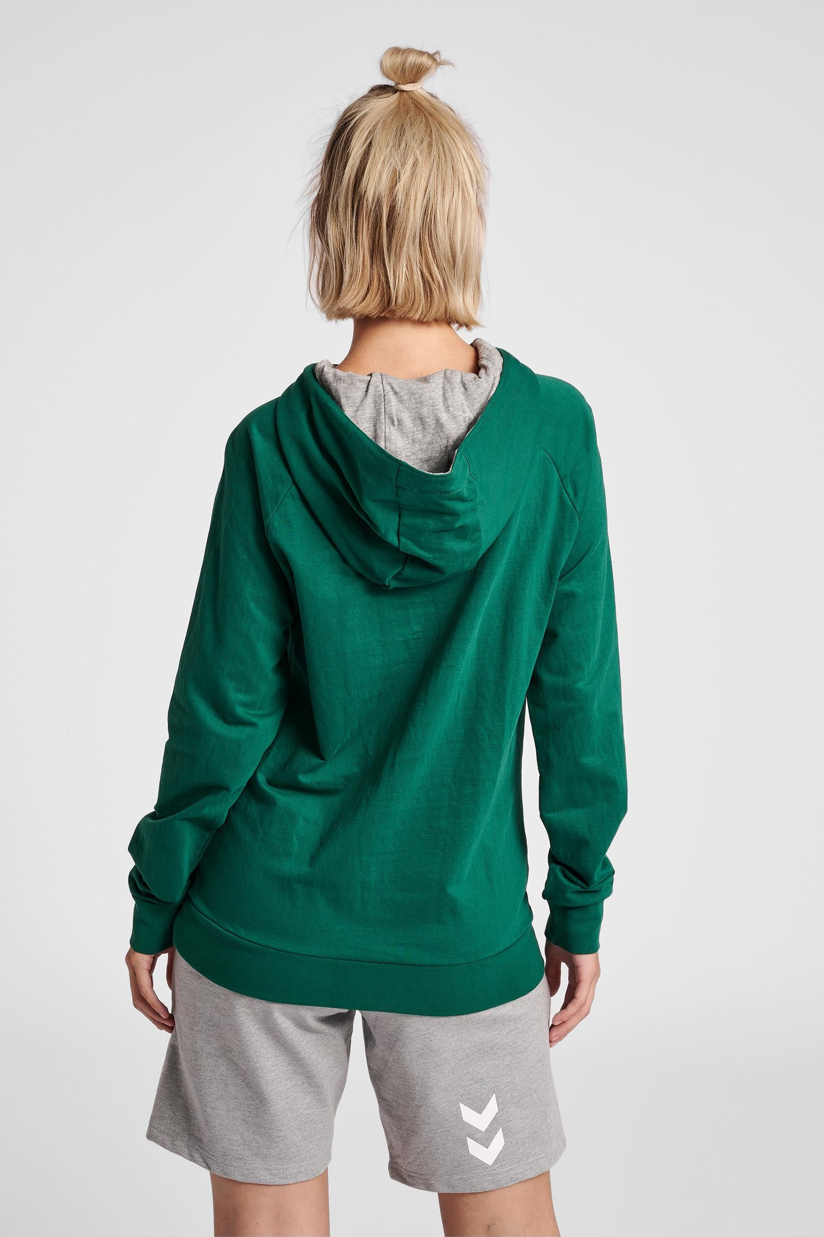 HUMMEL - Hmlgo Cotton Logo Hoodie Woman - Evergreen