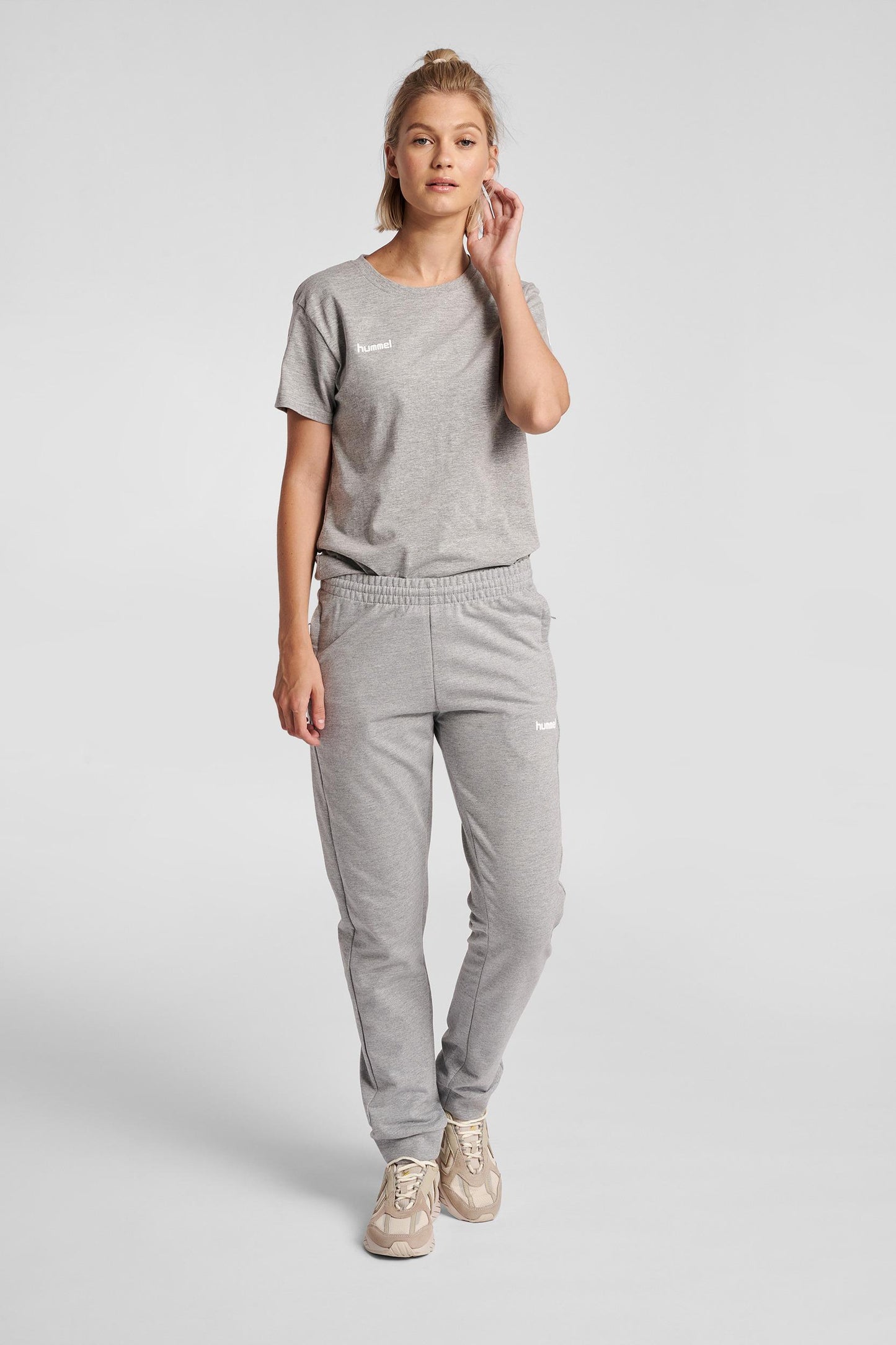 HUMMEL - Hmlgo Cotton Pant Woman - Grey Melange