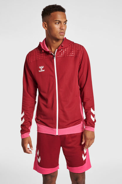 HUMMEL - Hmllead Zip Poly Hoodie - Biking Red