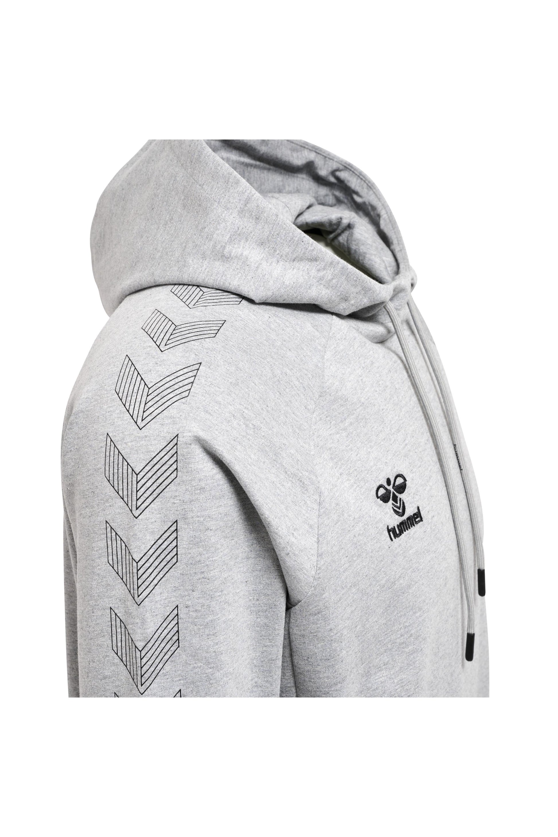 HUMMEL - Hmlmove Grid Cotton Hoodie - Grey Melange