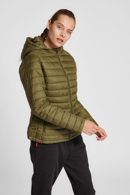 HUMMEL - Hmlred Quilted Hood Jacket Woman - Dark Olive