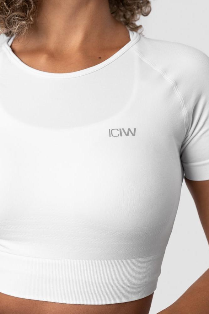 ICANIWILL - Define Seamless Cropped T-shirt - White