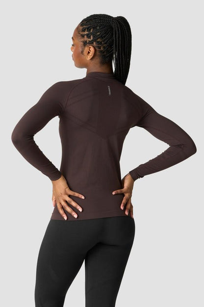 ICANIWILL - Everyday Seamless 1/4 Zip - Chocolate Brown