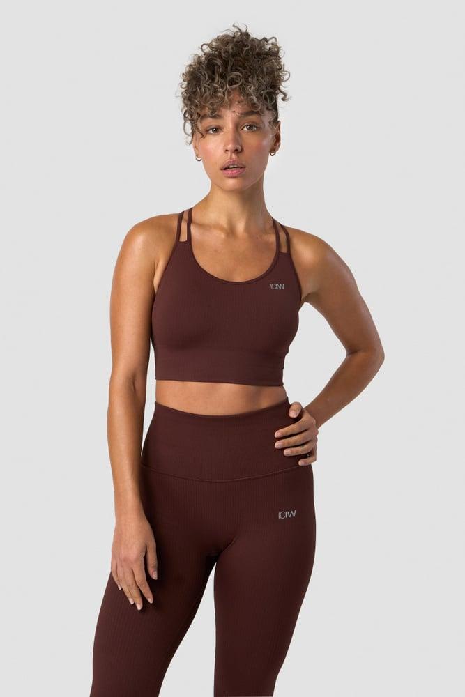 ICANIWILL - Ribbed Define Seamless Sports Bra - Warm Brown