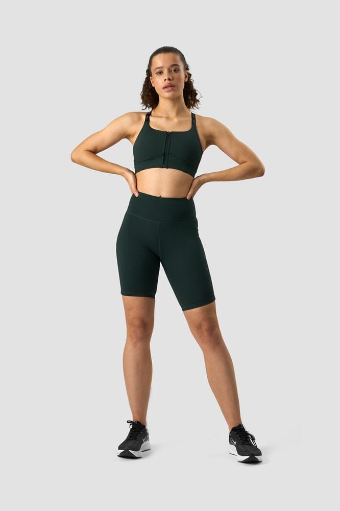 ICANIWILL - Ultimate Training Zipper Sports Bra - Deep Green