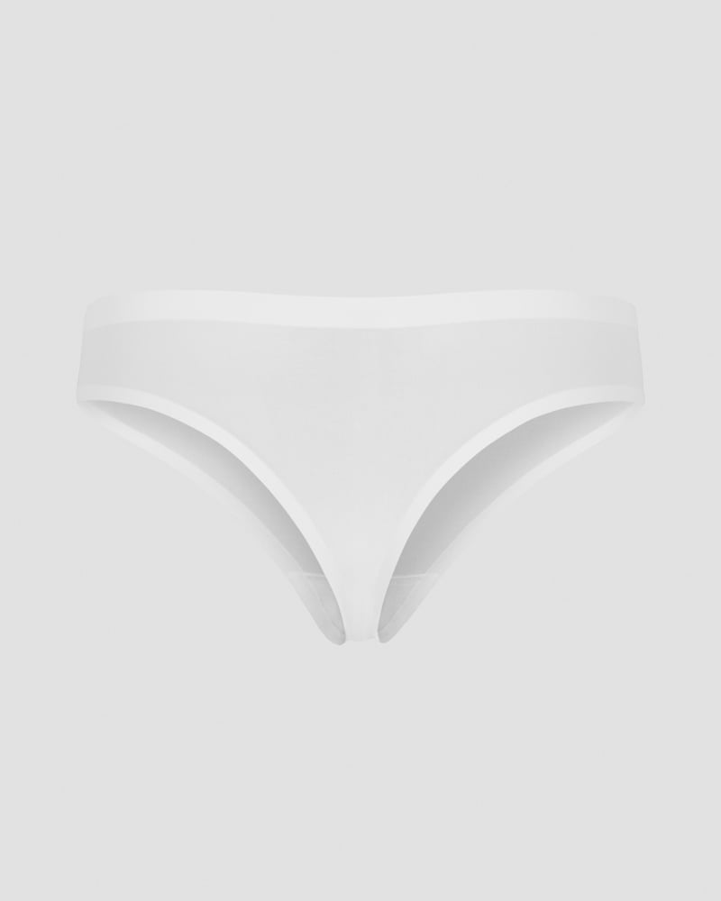 invisible thong white