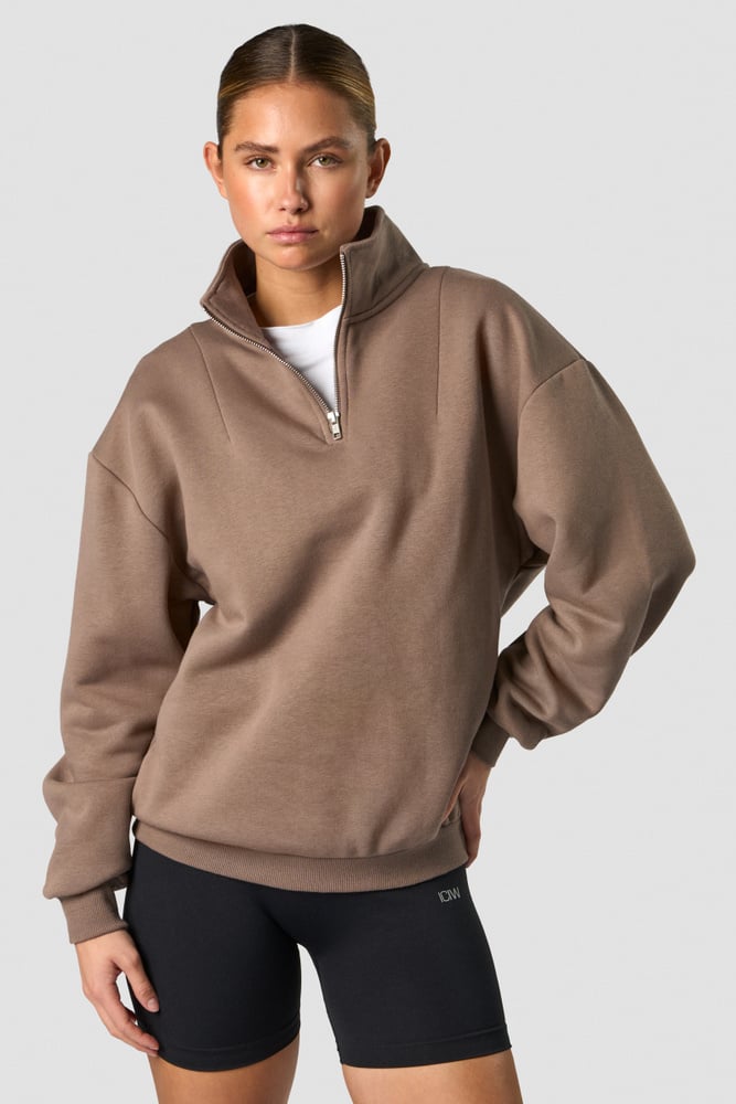 nimble 1/4 zip autumn brown