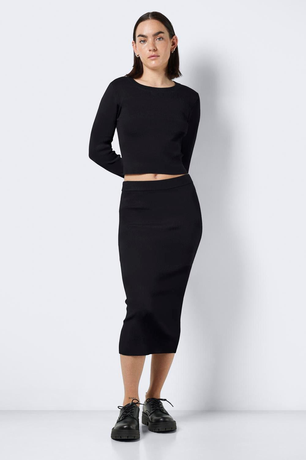 NOISY MAY - Jaz Hw Midi Knit Skirt - Black