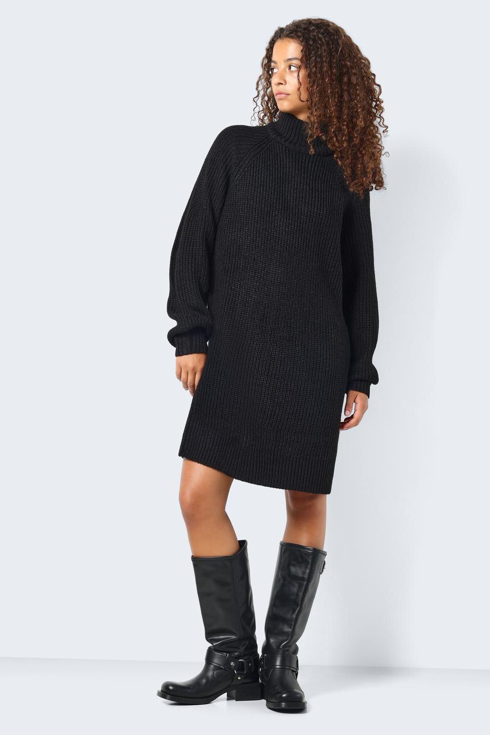 NOISY MAY - Timmy L/s Knit Dress - Black