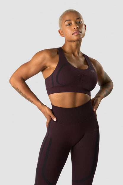 rush seamless sports bra burgundy