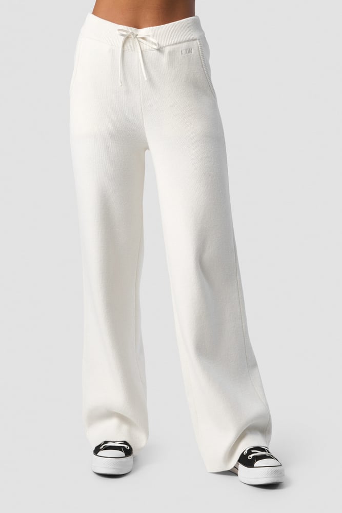 soft knit pants white