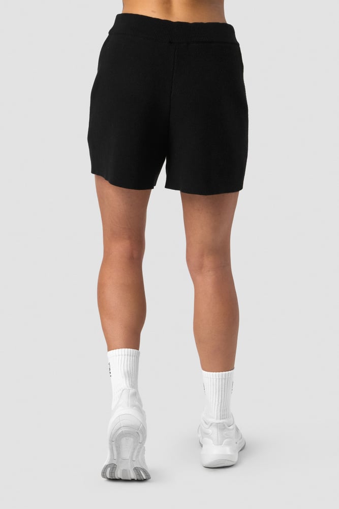 soft knit shorts black