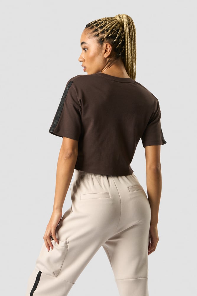 stance cropped t-shirt wmn dark brown